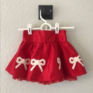 Hartstrings Holiday Red And Cream Skirt